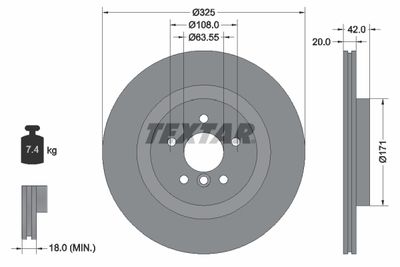 92318105 TEXTAR Тормозной диск