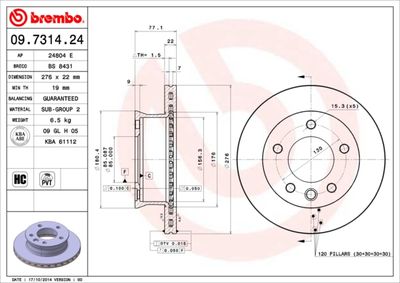 09731424 BREMBO Тормозной диск