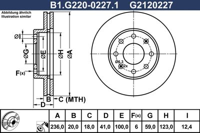 B1G22002271 GALFER Тормозной диск