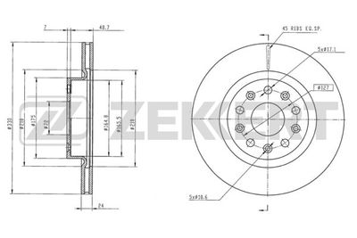 BS6426 ZEKKERT Тормозной диск