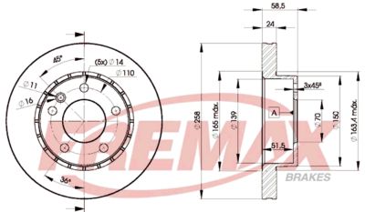 BD9039 FREMAX Тормозной диск