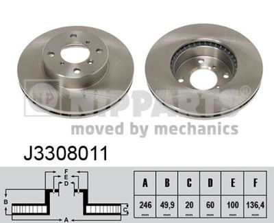 J3308011 NIPPARTS Тормозной диск