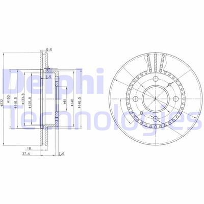 BG3206 DELPHI Тормозной диск