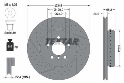 92265525 TEXTAR Тормозной диск