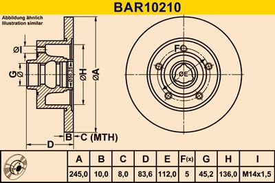 BAR10210 BARUM Тормозной диск