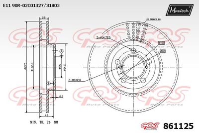 861125 MAXTECH Тормозной диск