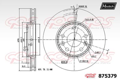 875379 MAXTECH Тормозной диск