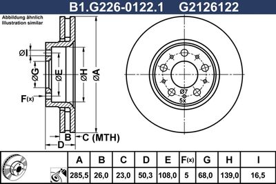 B1G22601221 GALFER Тормозной диск