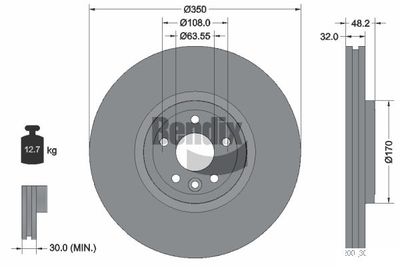 BDS1604HC BENDIX Braking Тормозной диск