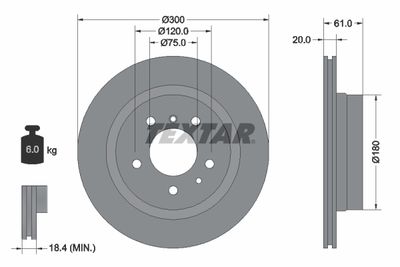 92071300 TEXTAR Тормозной диск