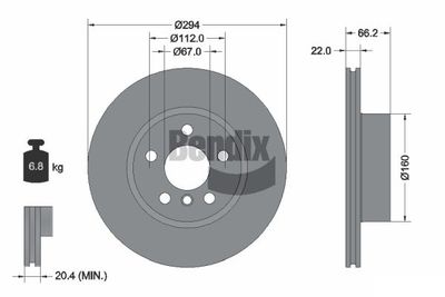 BDS1633HC BENDIX Braking Тормозной диск