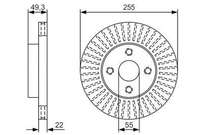 0986479T11 BOSCH Тормозной диск