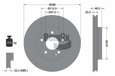 BDS1054HC BENDIX Braking Тормозной диск