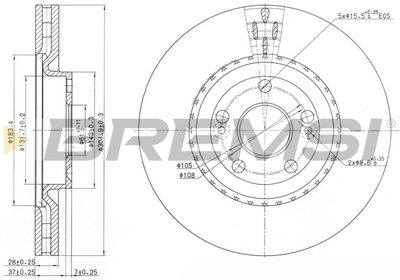 CD7139V BREMSI Тормозной диск