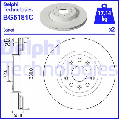 BG5181C DELPHI Тормозной диск