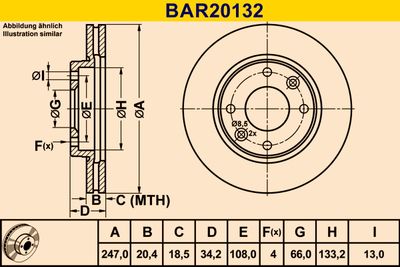 BAR20132 BARUM Тормозной диск