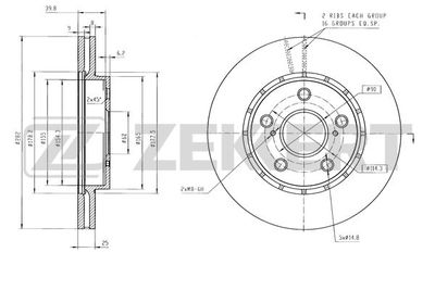 BS6609 ZEKKERT Тормозной диск