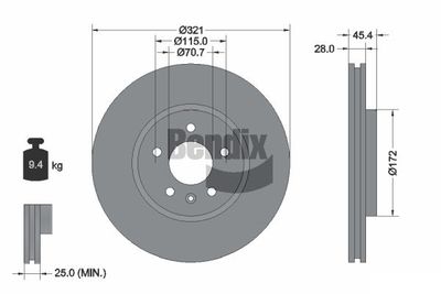 BDS2030HC BENDIX Braking Тормозной диск