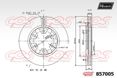 857005 MAXTECH Тормозной диск