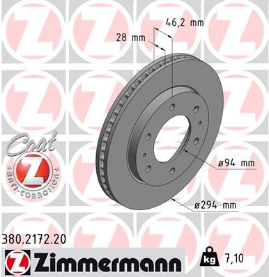 380217220 ZIMMERMANN Тормозной диск