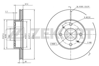 BS5227 ZEKKERT Тормозной диск