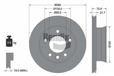 BDS1520 BENDIX Braking Тормозной диск