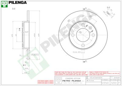 5253 PILENGA Тормозной диск