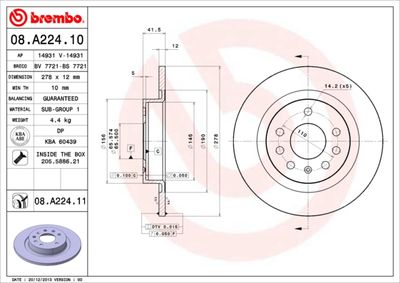 BS7721 BRECO Тормозной диск