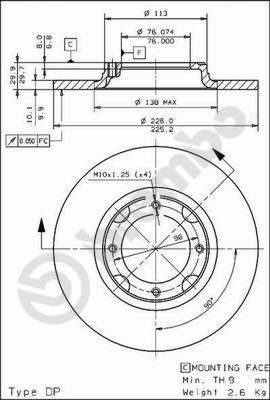 08441410 BREMBO Тормозной диск