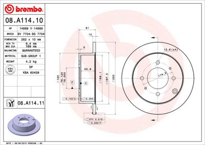 08A11410 BREMBO Тормозной диск