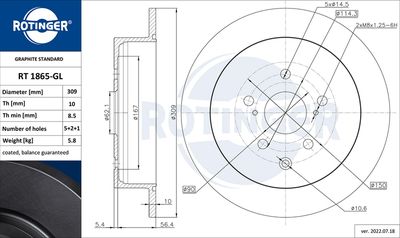 RT1907GL ROTINGER Тормозной диск