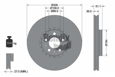 BDS1490HC BENDIX Braking Тормозной диск