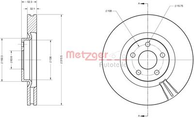 6110823 METZGER Тормозной диск