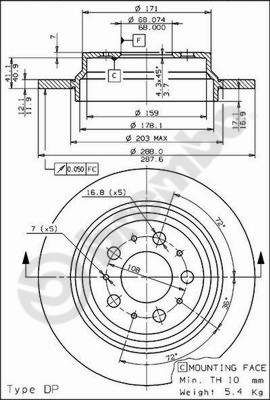 08776575 BREMBO Тормозной диск