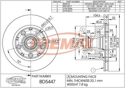 BD5447KT FREMAX Тормозной диск