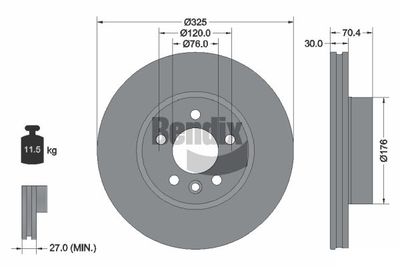 BDS2133HC BENDIX Braking Тормозной диск