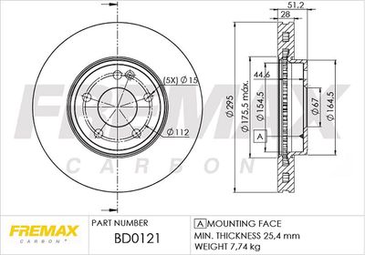 BD0121 FREMAX Тормозной диск