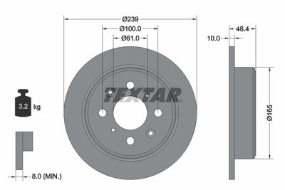 92060800 TEXTAR Тормозной диск