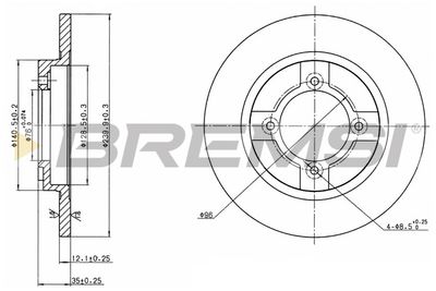 CD6064S BREMSI Тормозной диск