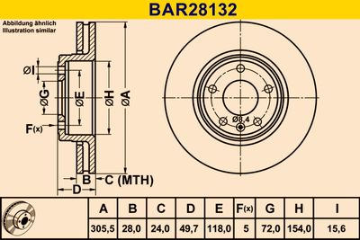 BAR28132 BARUM Тормозной диск