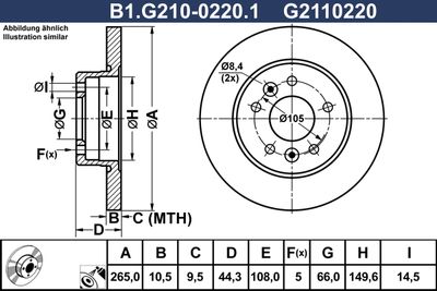 B1G21002201 GALFER Тормозной диск