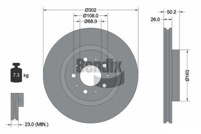 BDS2127 BENDIX Braking Тормозной диск