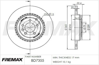 BD7355 FREMAX Тормозной диск