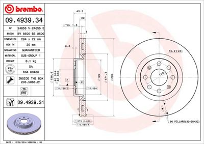 09493934 BREMBO Тормозной диск