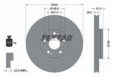 92119003 TEXTAR Тормозной диск