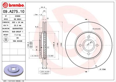 BS8624 BRECO Тормозной диск