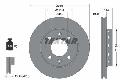 92104200 TEXTAR Тормозной диск