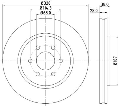 8DD355119001 HELLA PAGID Тормозной диск