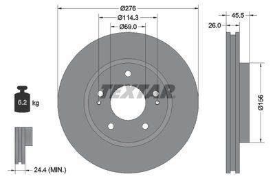 92198200 TEXTAR Тормозной диск