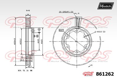 861262 MAXTECH Тормозной диск